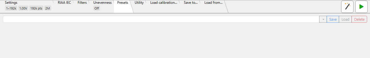 Presets tab